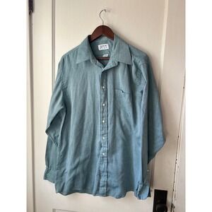 Vintage ARROW KENT Mens Light Blue Button Up Long Sleeve Shirt Size 16 1/2 34 35